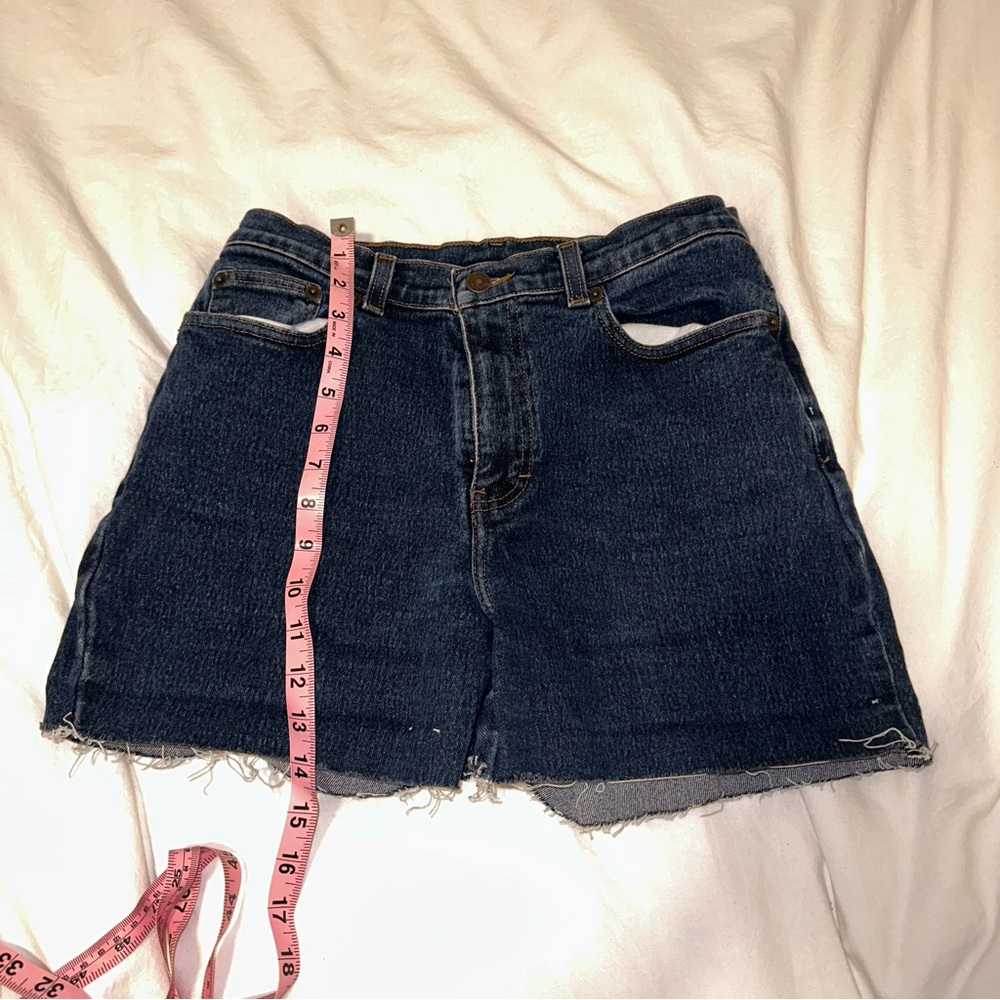 Dark Washed High Waisted Denim Shorts